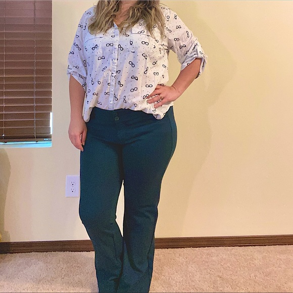 torrid Pants - Torrid Dark Green Stretch Ponte Trouser